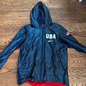 Nike USA Basketball Olympic Team Hyper Elite Jacket Men's XL Blue Zip Up Hooded